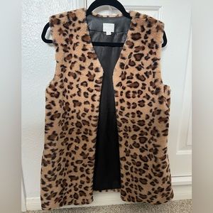 Cheetah Faux Fur Vest